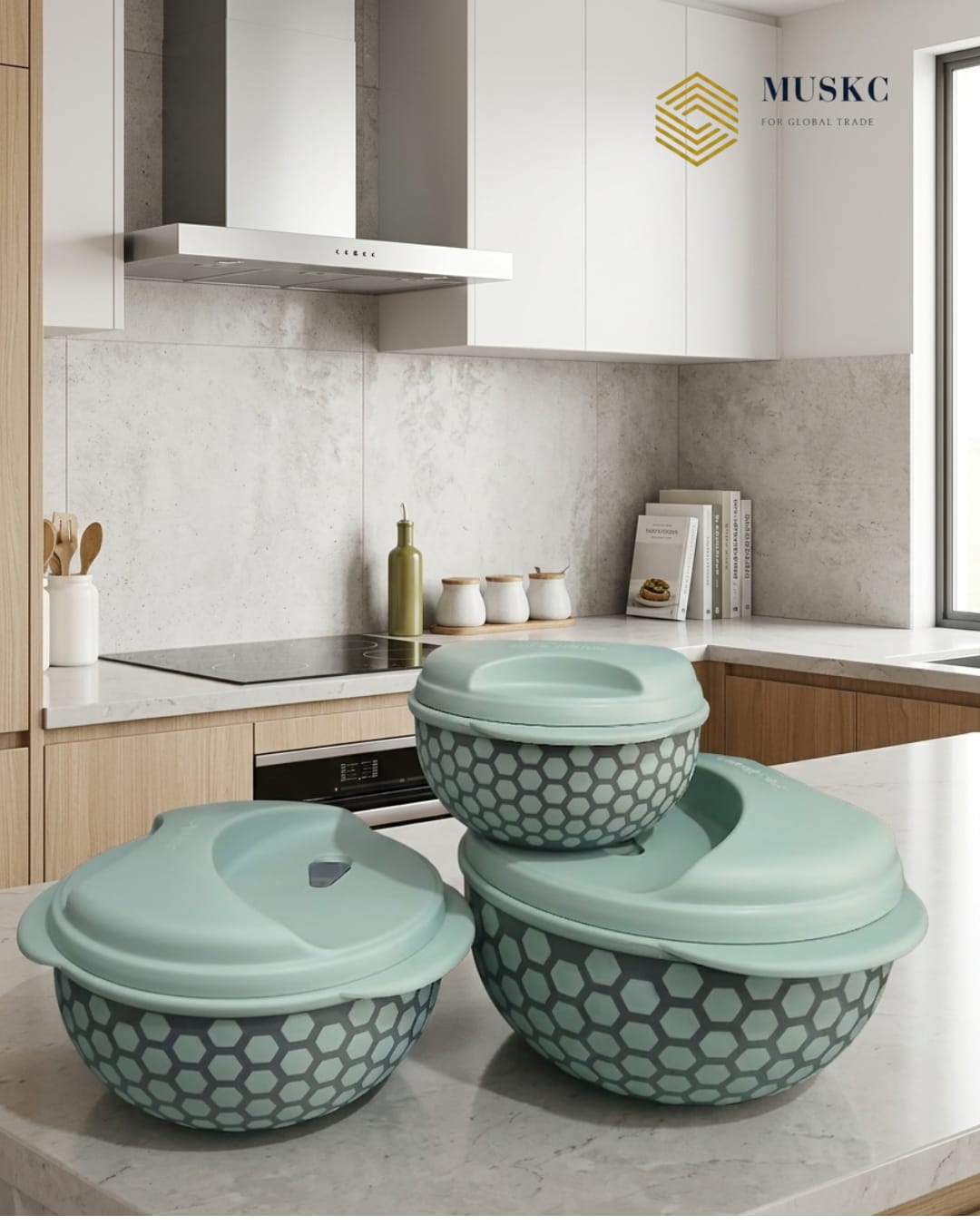 3 Boites De Conservation Vert D'eau