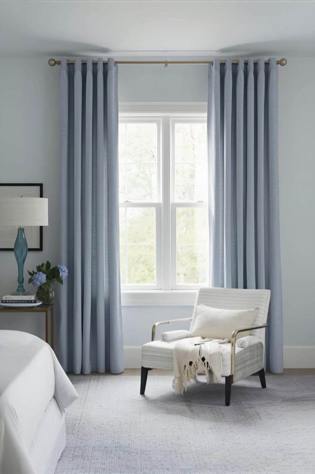 Rideau Bleu Ciel Cendré